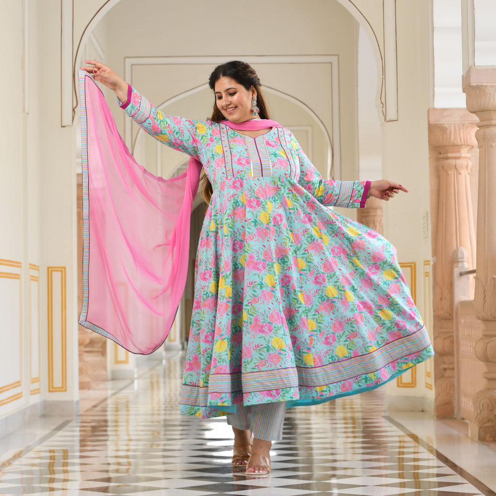 Cotton anarkali frock on sale suit