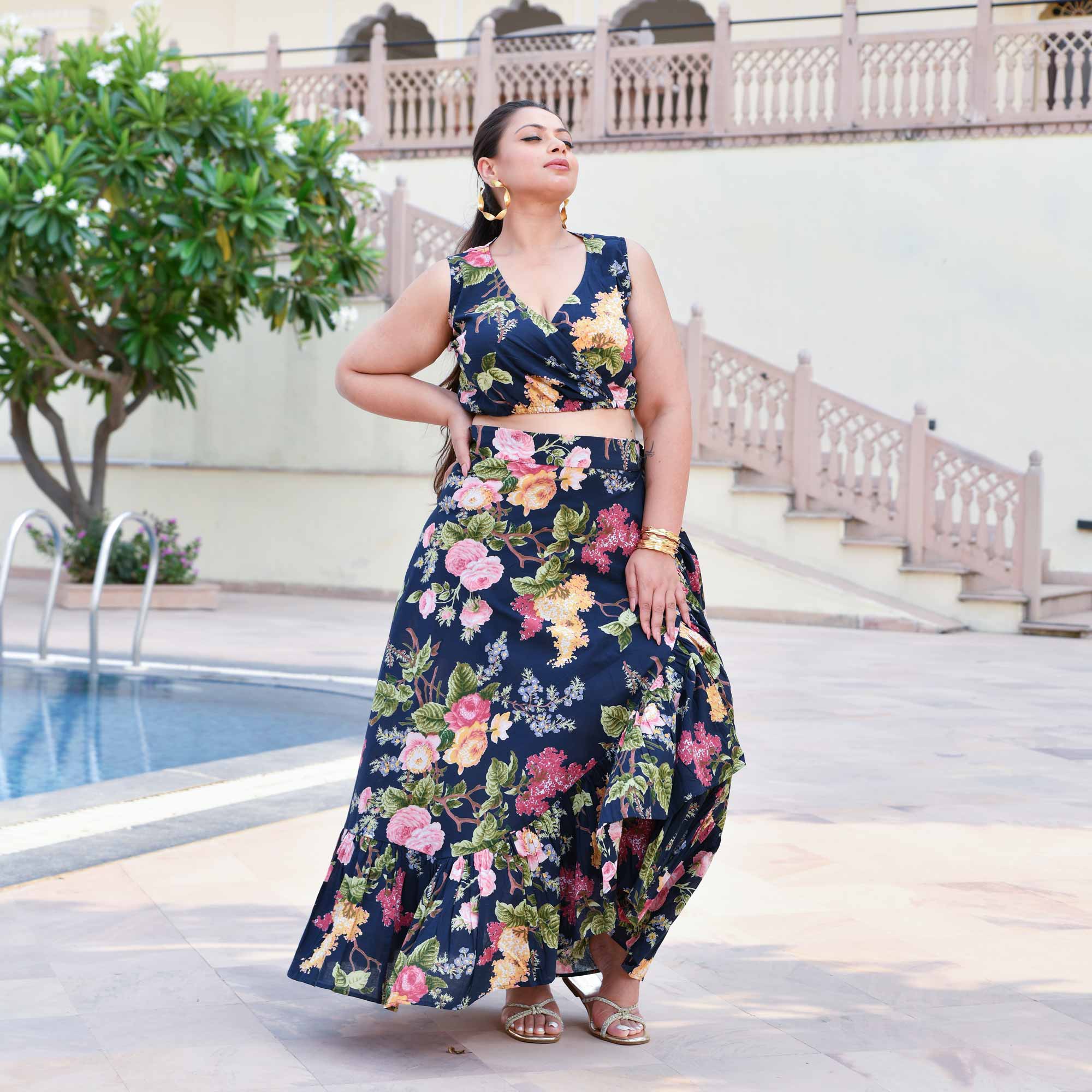 Plus size evening skirts and tops best sale