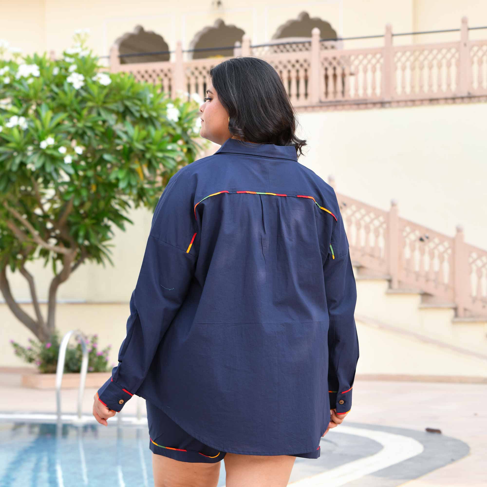 Nomadic Dreams Navy Blue Cotton Co-ord Set