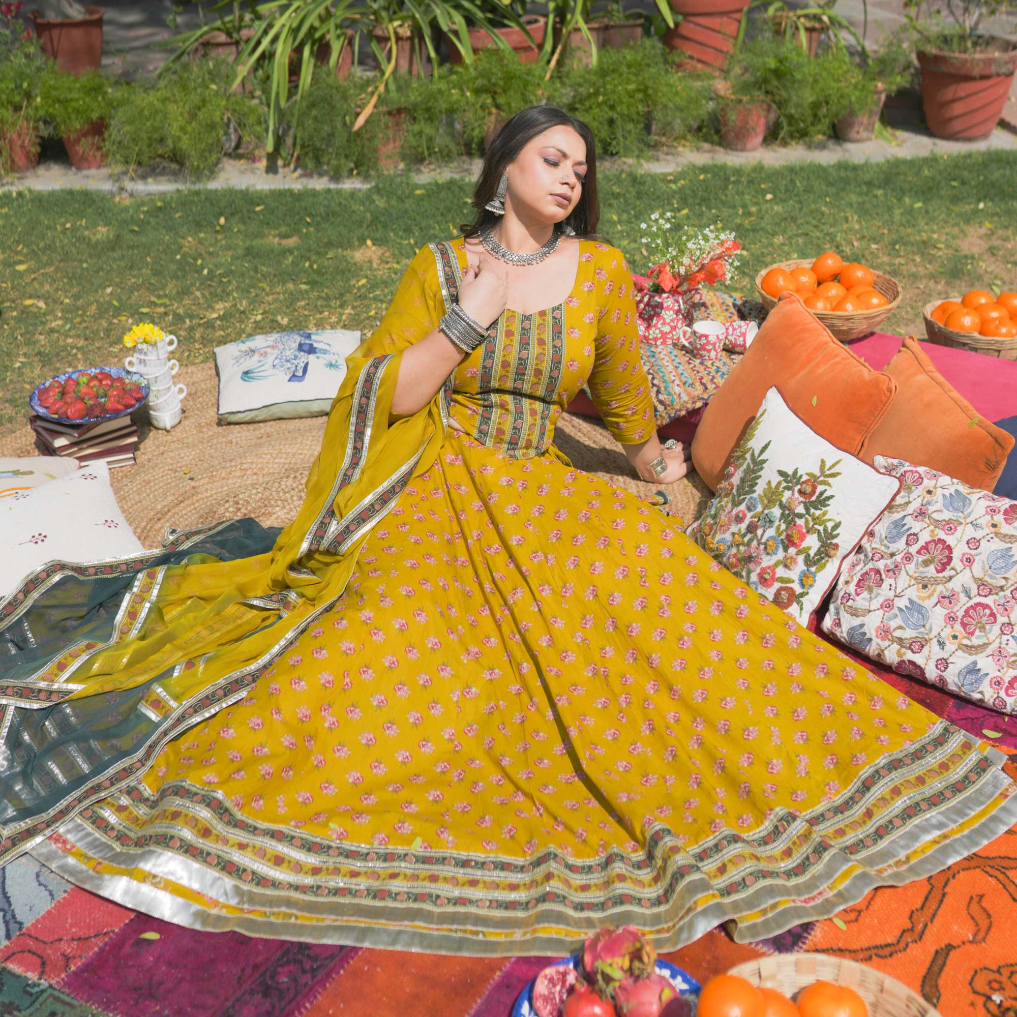 Multi Color Vasansi Silk Lehenga Set – Vasansi Jaipur