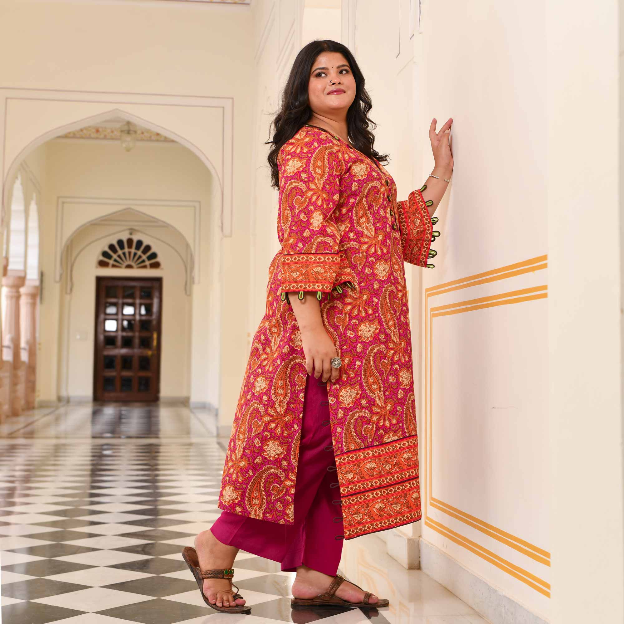 Apricot Lily Aline Cotton Kurta