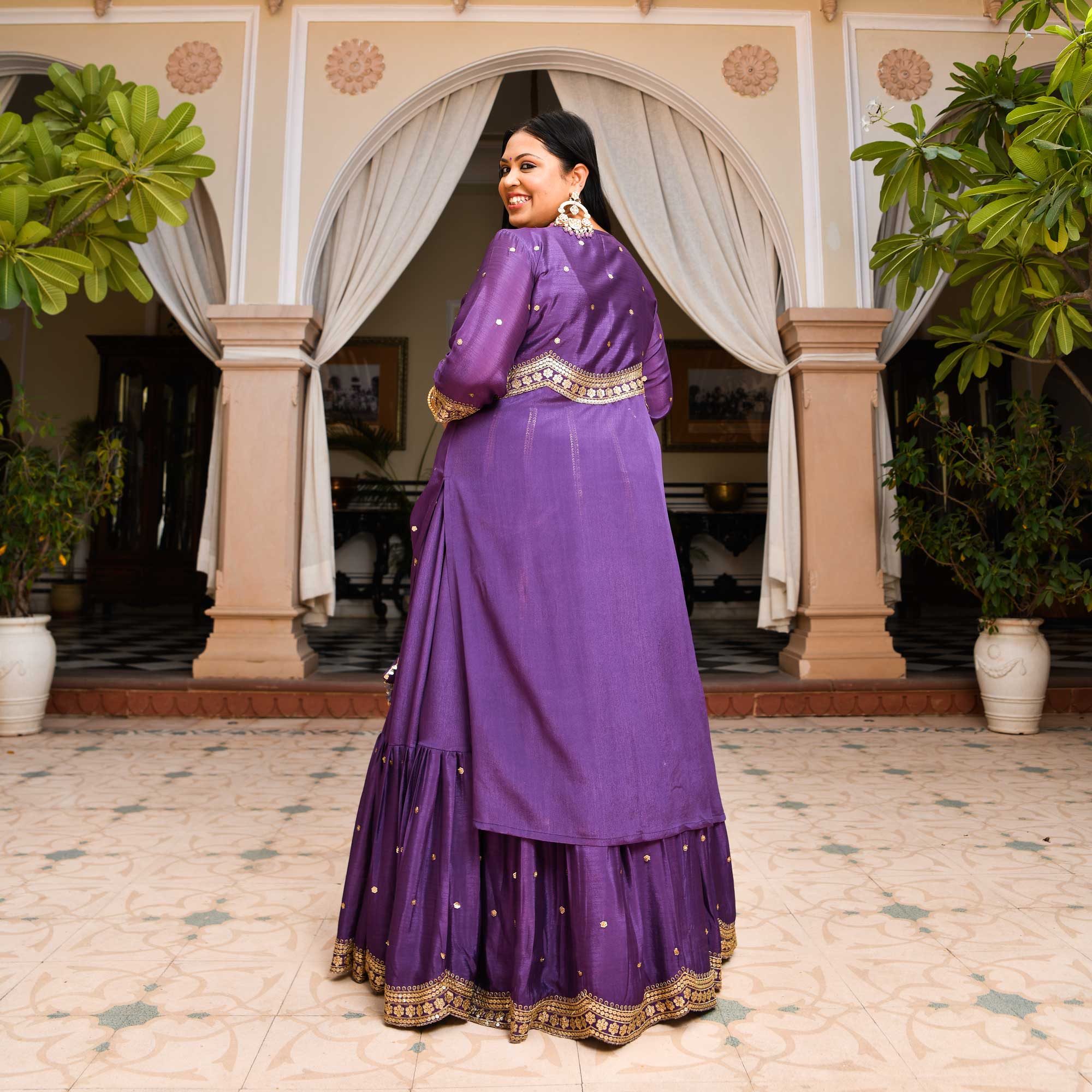 Buy Grape Purple Georgette Lehenga With Zari And Sequins Embroidery KALKI  Fashion India
