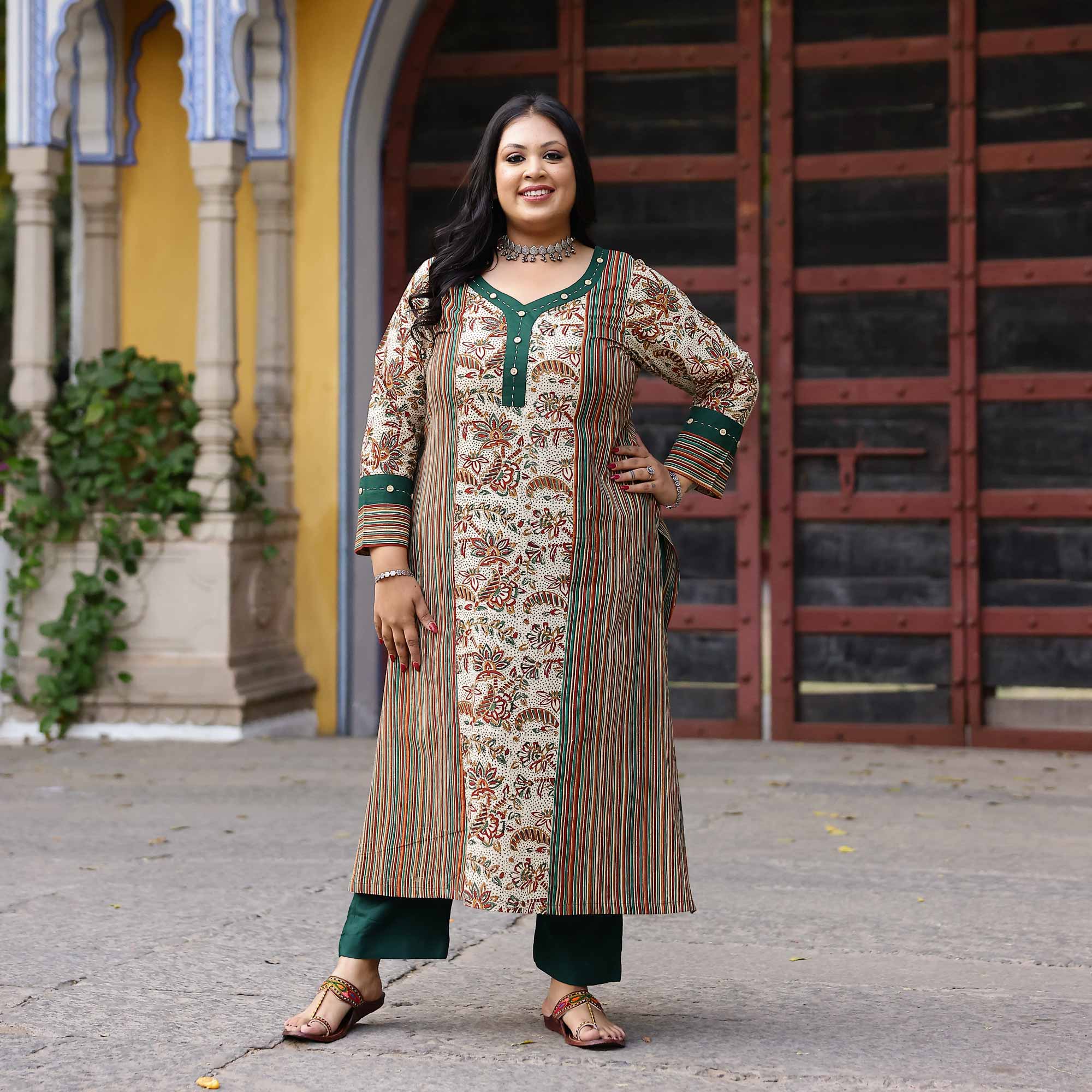 Earthy Whispers Handblock Printed Cotton Kurta