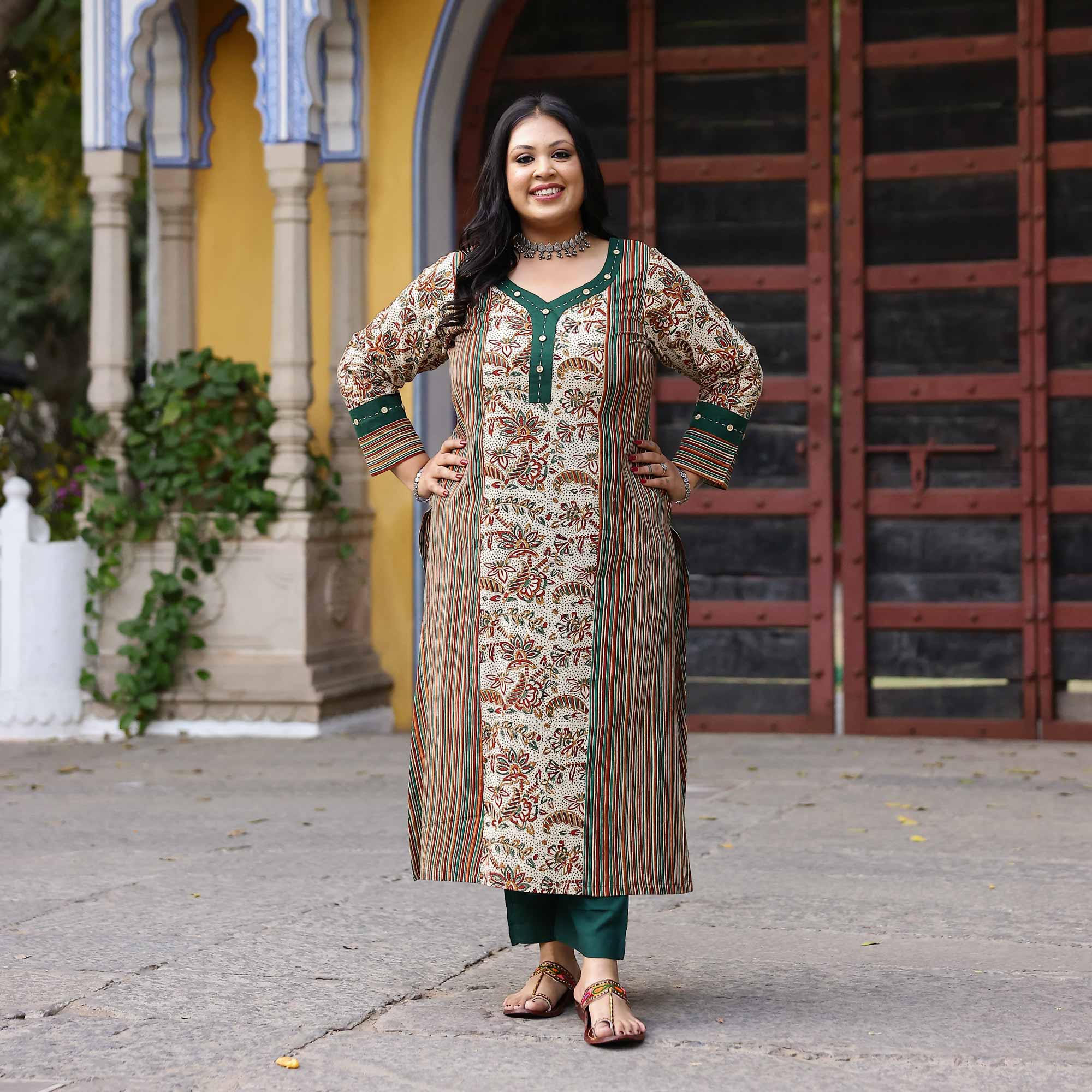 Earthy Whispers Handblock Printed Cotton Kurta