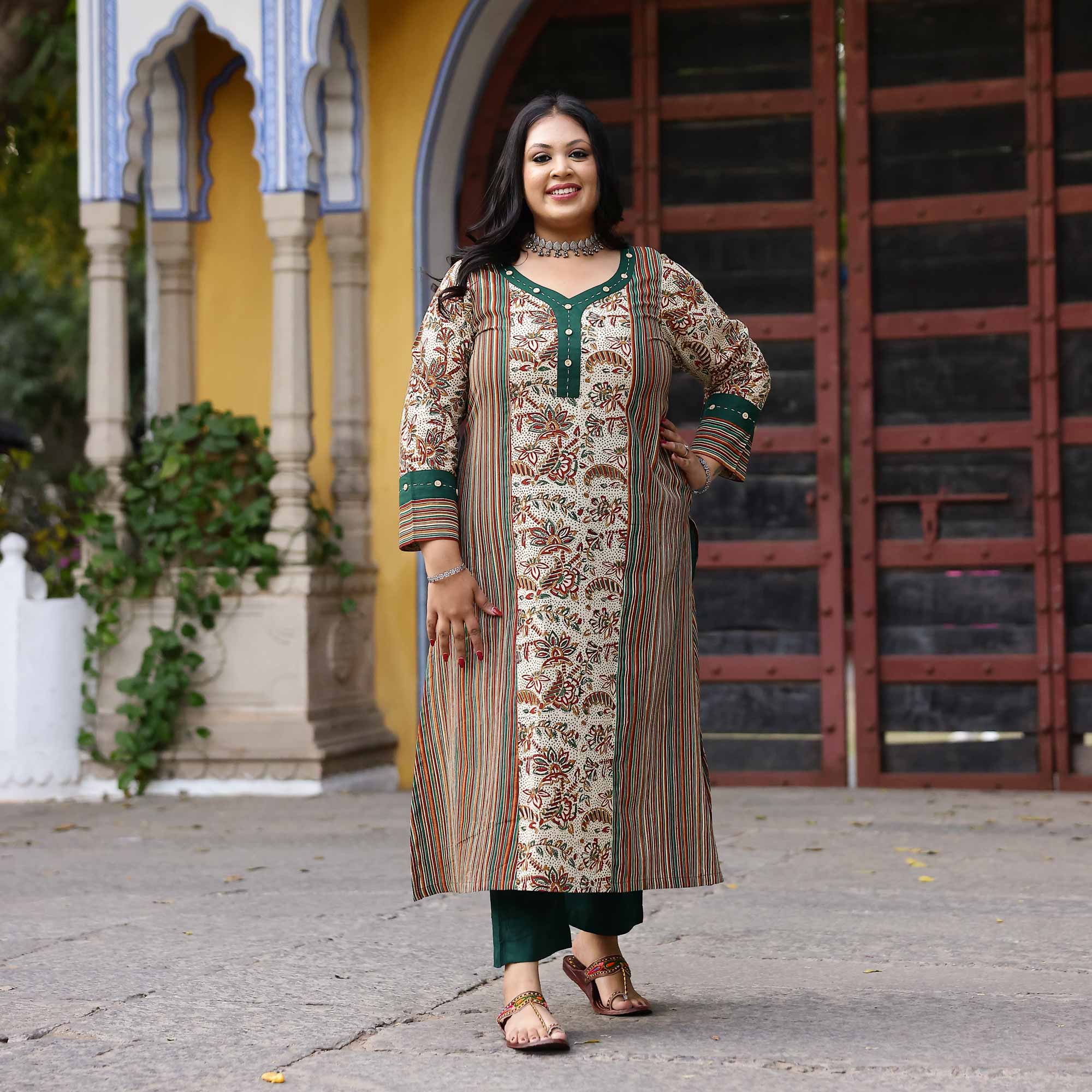 Earthy Whispers Handblock Printed Cotton Kurta