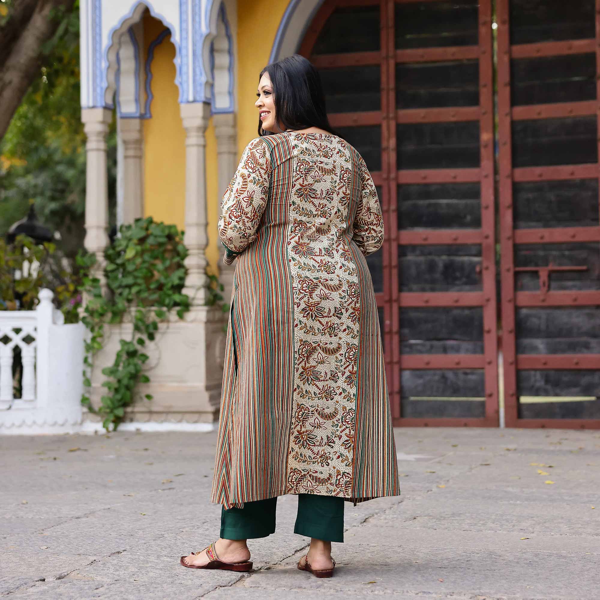 Earthy Whispers Handblock Printed Cotton Kurta