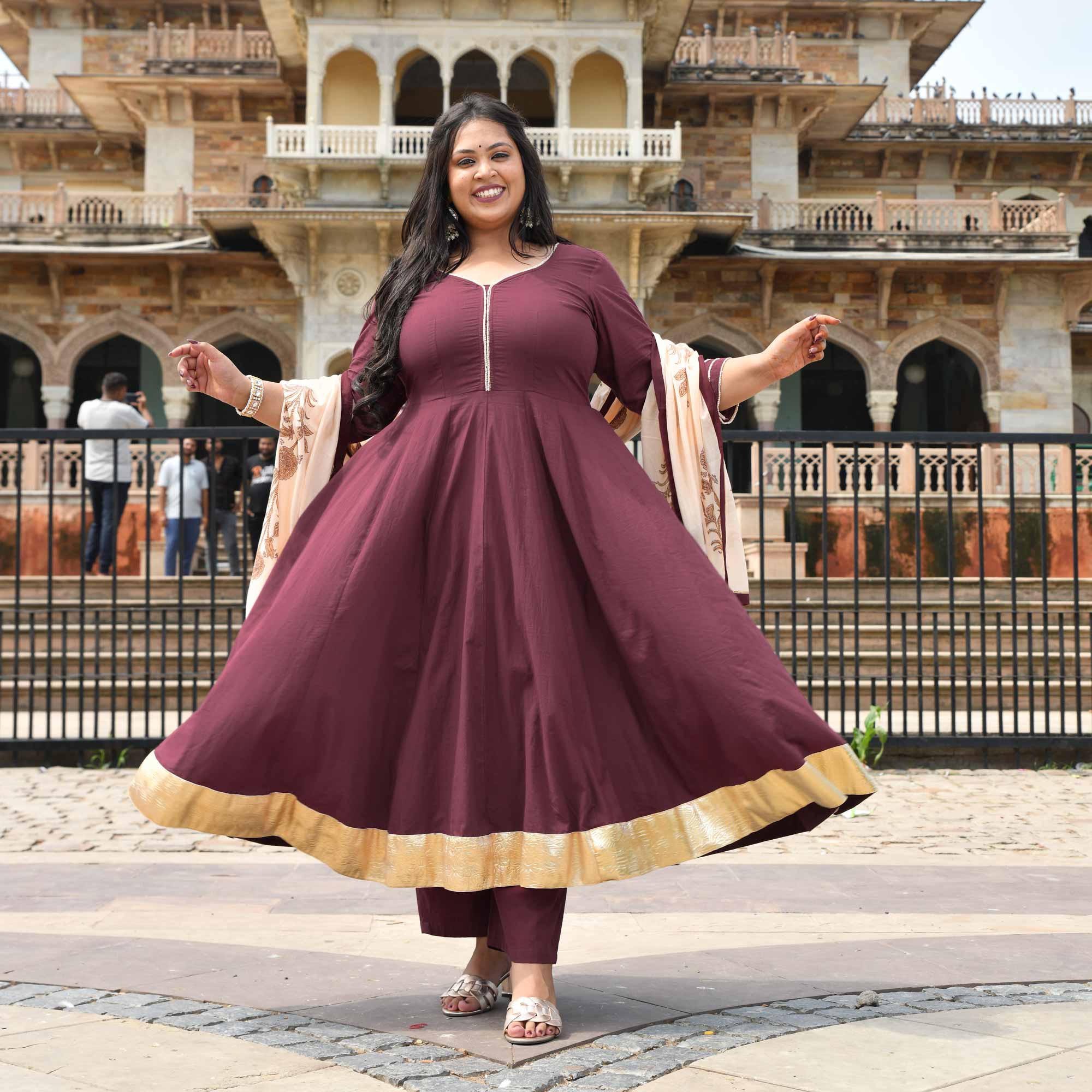 Plus shops size anarkali dress