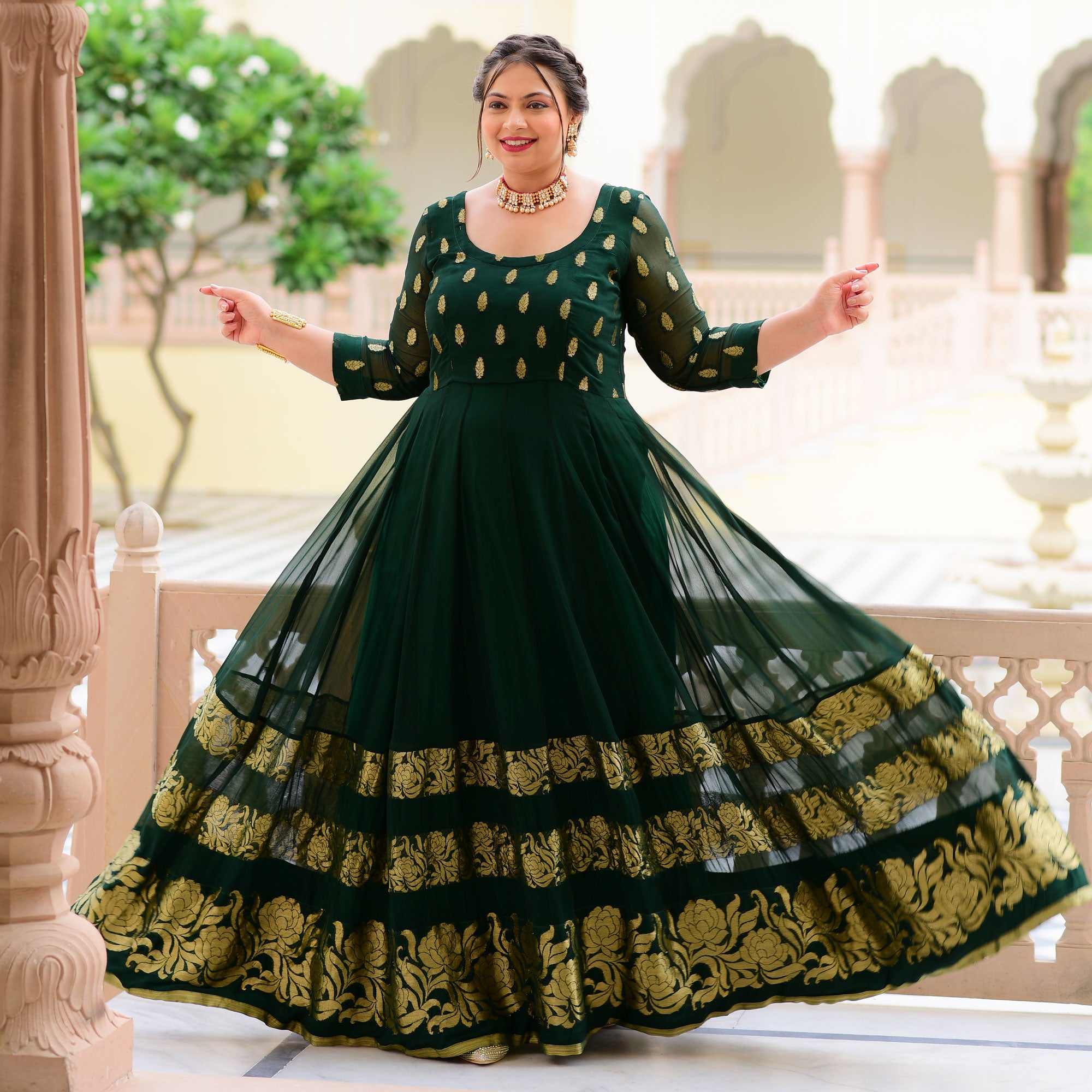 Anarkali shop green dress