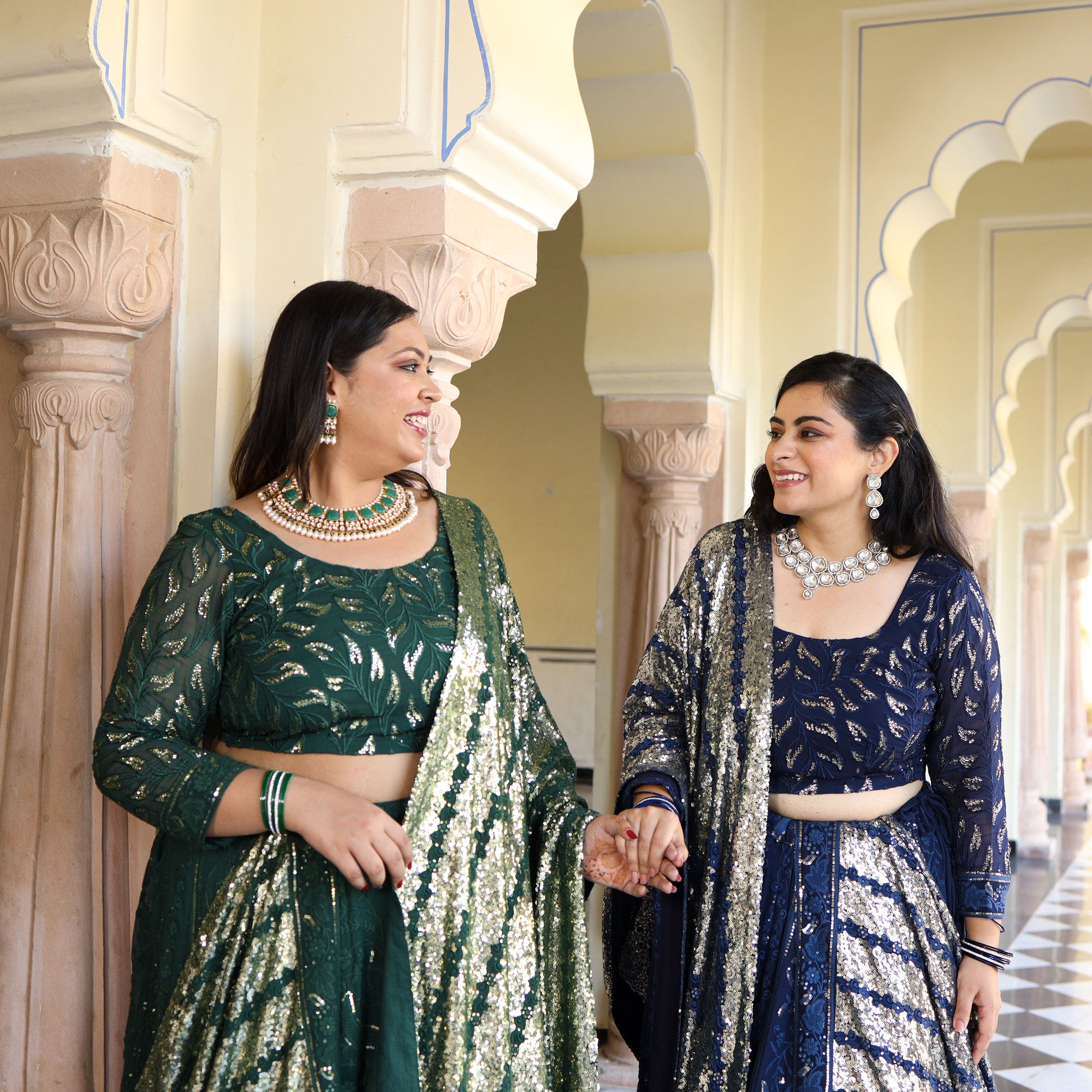 Plus Size Women Teal Net Mirror Work Semi-Stitched Lehenga & Unstitched  Blouse with Dupatta - Panchhi Fashion - 3739410