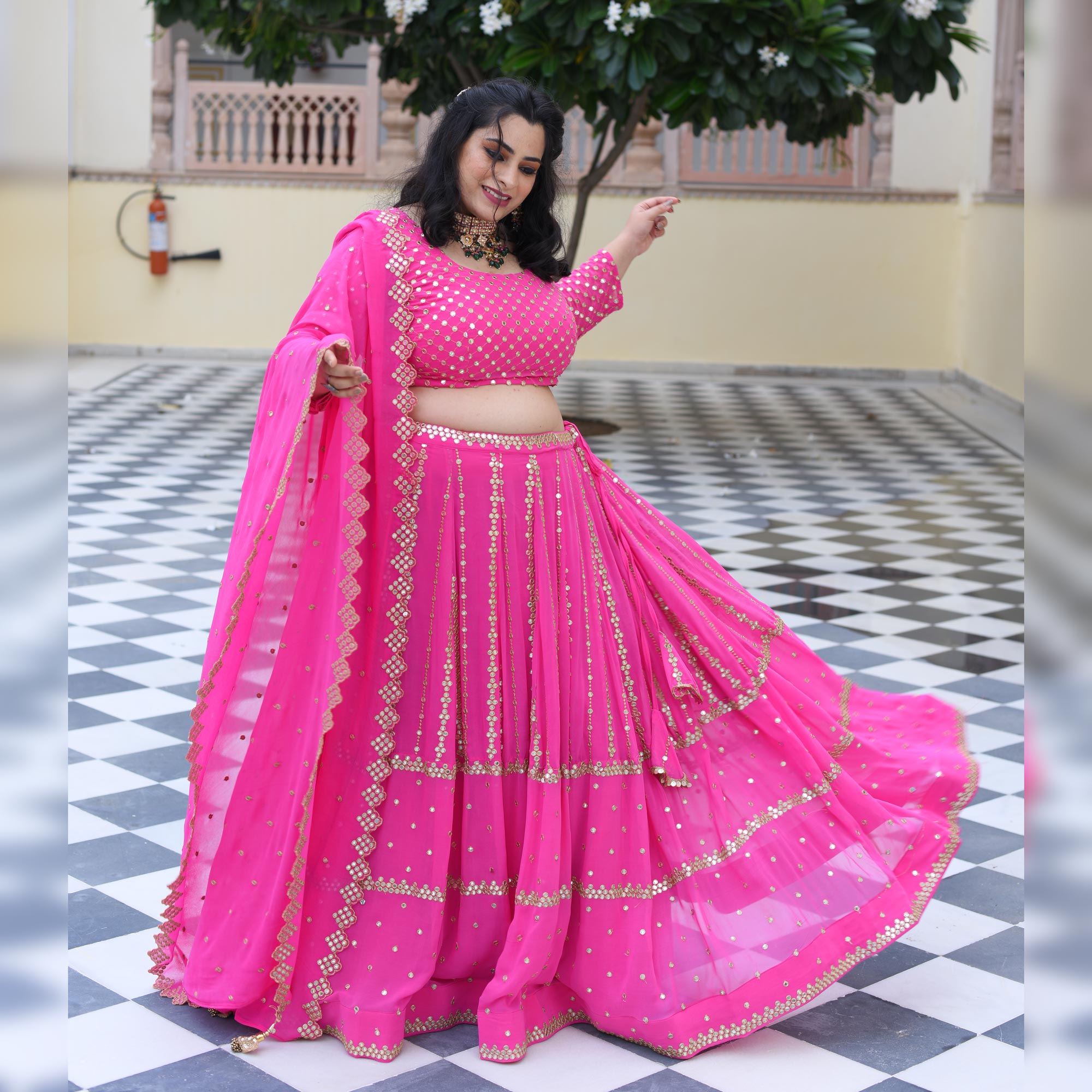 Buy online Mirror Work Semi-stitched Lehenga Choli With Dupatta from ethnic  wear for Women by Readiprint Fashions for ₹4290 at 70% off | 2024  Limeroad.com