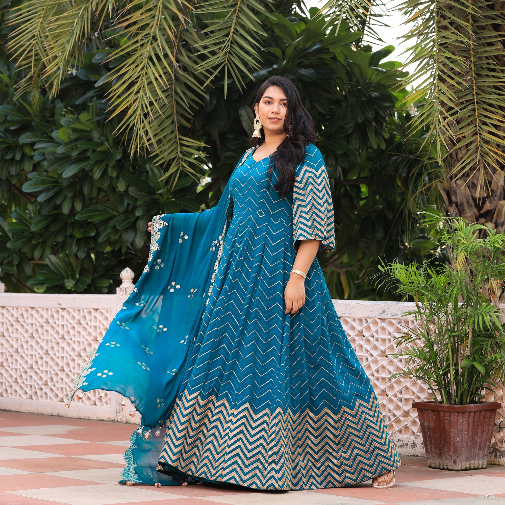 Elina fashion Plus Size Indian Anarkali Kurti for Womens With Pant &  Dupatta | Art Silk Woven Readymade Kurtis Stitched Kurta at Amazon Women's  Clothing store