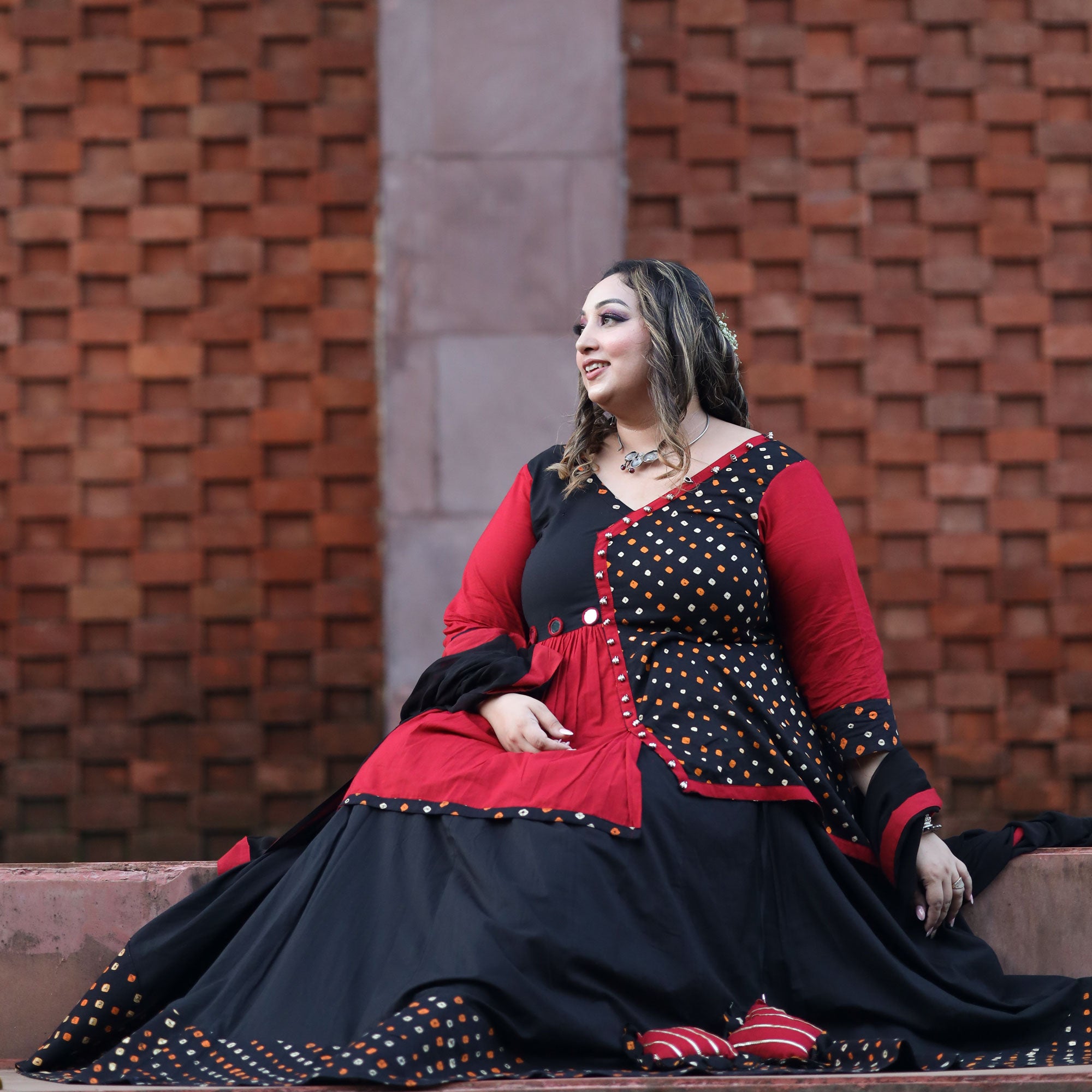 Buy 38/S-2 Size Bandhej Grey Indian Plus Size Dresses Online for Women in  USA